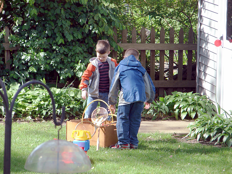 The boys playing in my grandparents' back yard (350.31 KB)