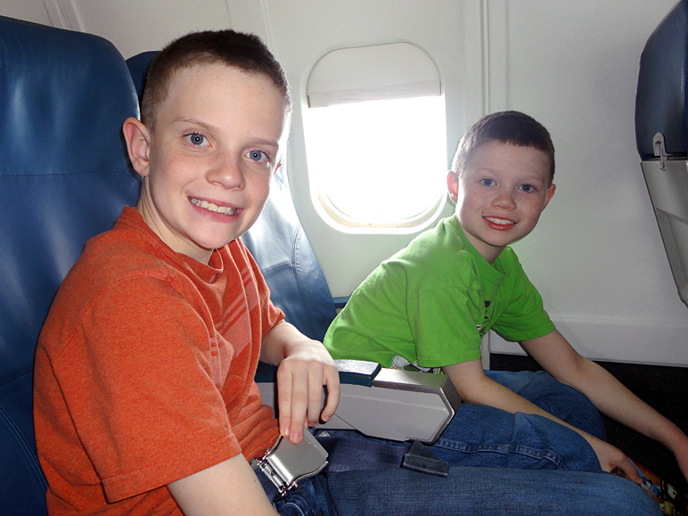 Jacob and Andrew settling in for the flight (176.25 KB)