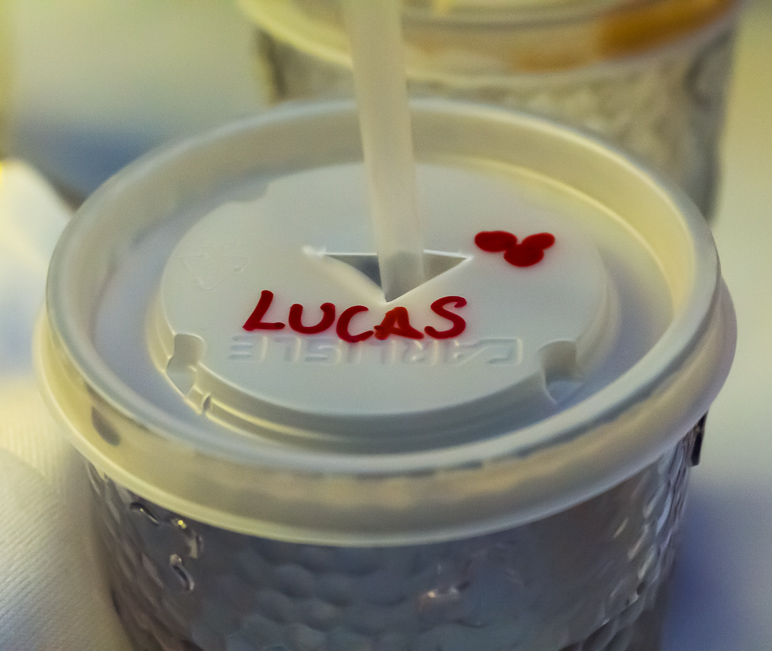Luke's drink had his name and a little Mickey on it. (178.04 KB)