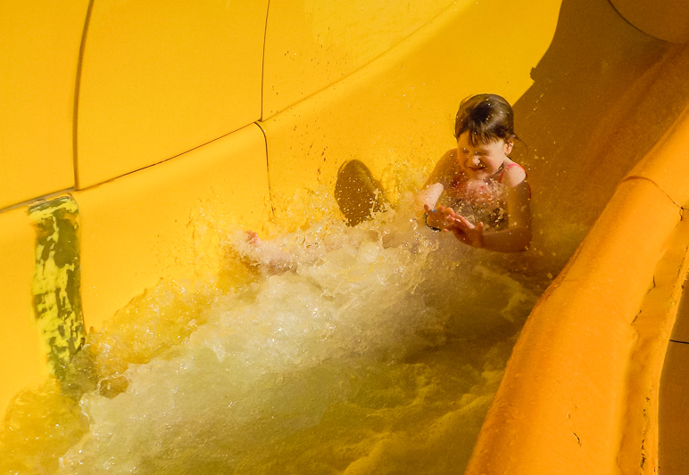 Kate coming down the water slide. (229.15 KB)
