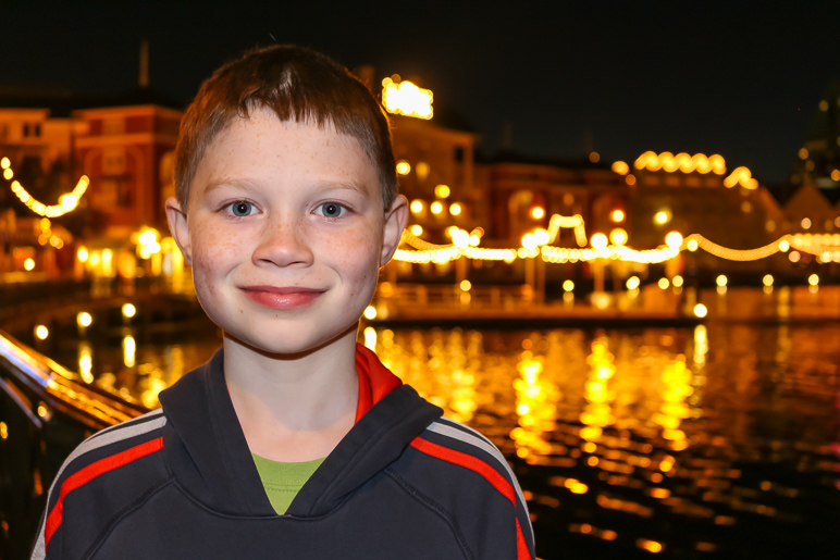 Andrew, with the Disney Boardwalk behind him. (209.88 KB)