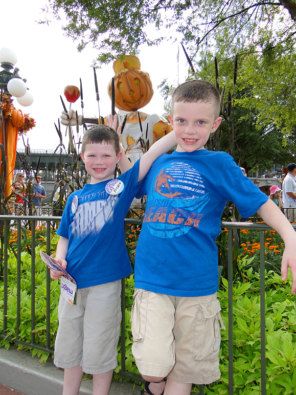 Jacob and Andrew with some of the Halloween decor (334.48 KB)