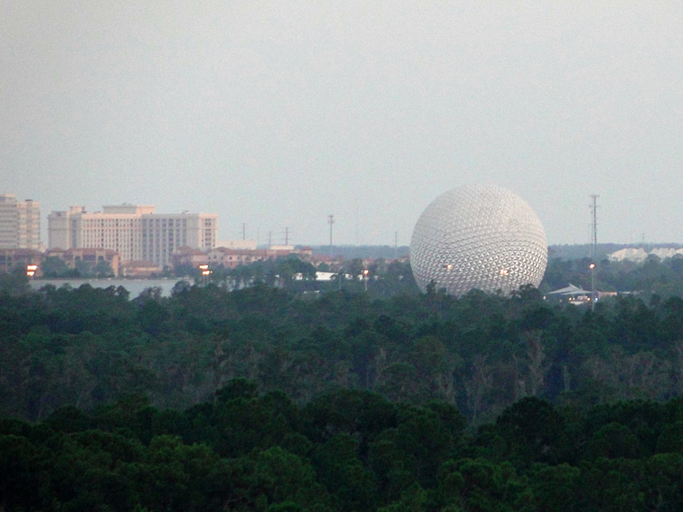 Spaceship Earth from the Bay Lake Tower roof (167.68 KB)