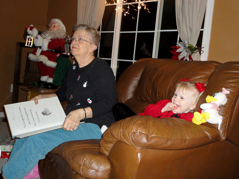 Katelyn and my grandma Johnson before reading 