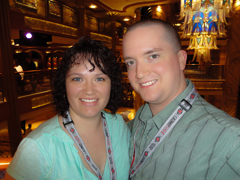 I got a selfie of Anna and I in the main lobby from Deck 4 (316.94 KB)