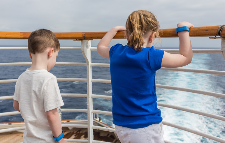 Kate and Luke looking out over the back end of the ship (175.26 KB)