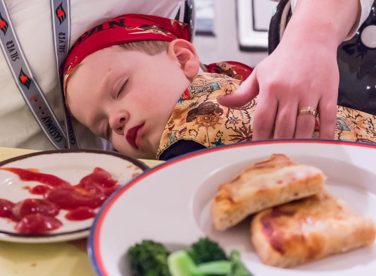 Luke had a fun, full day and crashed at dinner. (208.99 KB)