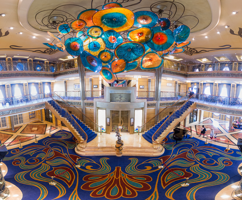 This is a very large panoramic of the entire lobby aboard the Wonder. (529.87 KB)